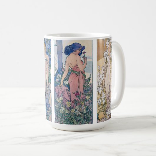 Mug Quatre Fleurs, Alphonse Mucha (Devant droit)