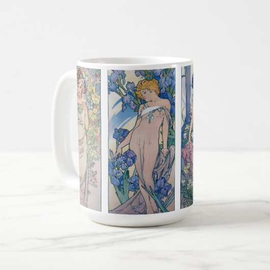 Mug Quatre Fleurs, Alphonse Mucha (Devant gauche)
