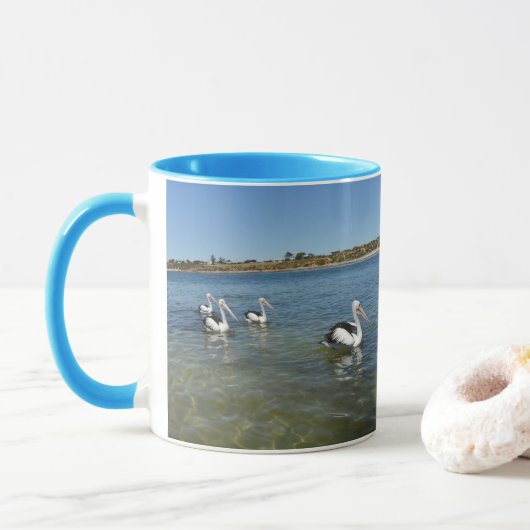 Mug Quatre Pélicans Sur L'Océan, (Avec donut)