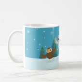 Mug Quatre Petits Chouettes Qui Patinent Sur Glace (Gauche)