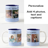 Mug Quatre photos modifiables texte personnalisé