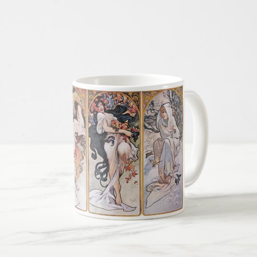 Mug Quatre Saisons, Mucha (Devant droit)