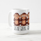 Mug Quatre Singes Sages : Une Touche Moderne (Devant gauche)