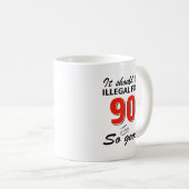 Mug Quatre-vingt-dixième conceptions an drôles (Devant droit)