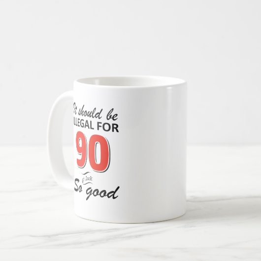 Mug Quatre-vingt-dixième conceptions an drôles (Devant gauche)