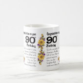 Mug quatre-vingt-dixième Rose jaune d'anniversaire et (Centre)