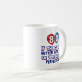 Mug quatre-vingtième conceptions d'anniversaire (Devant droit)