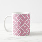 Mug Quatrefoil blanc rose (Gauche)