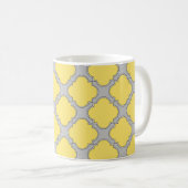 Mug Quatrefoil jaune et gris (Devant droit)