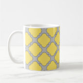 Mug Quatrefoil jaune et gris (Gauche)