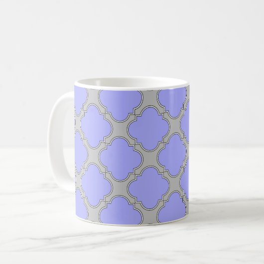 Mug Quatrefoil periwinkle et gris (Devant gauche)