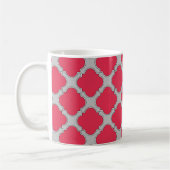 Mug Quatrefoil rouge et gris (Gauche)