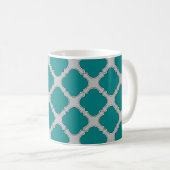 Mug Quatrefoil turquoise et gris (Devant droit)