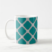 Mug Quatrefoil turquoise et gris (Gauche)