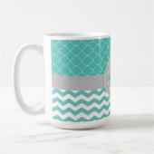 Mug Quatrefoil turquoise Grey Chevron (Gauche)