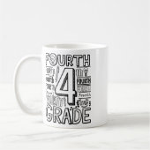 Mug Quatrième typographie de 4e année retour à l'école (Gauche)