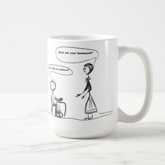 Mug Que croire avez-vous mangé mon travail ? (Droite)