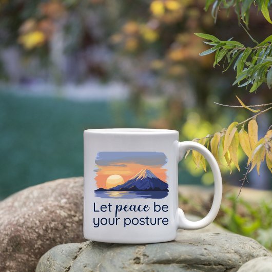 Mug Que la paix soit votre posture Coucher de soleil d