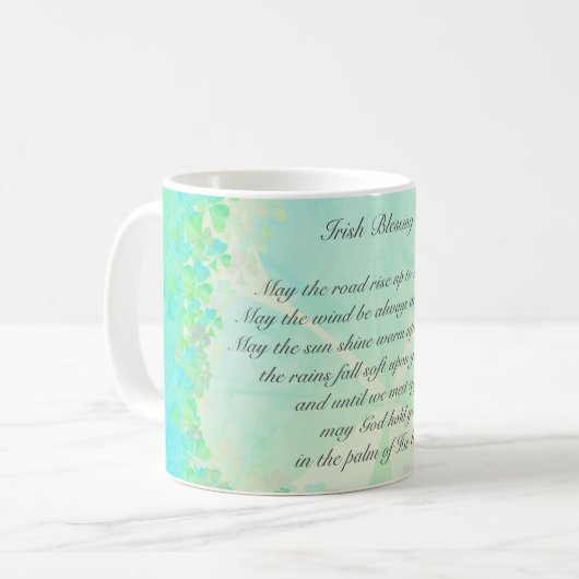 Mug "Que la route monte..." Shamrocks de bénédiction i (Devant gauche)