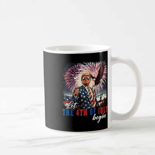Mug Que le 4 juillet commence Fête de l'indépendance T (Droite)