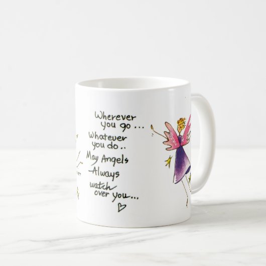Mug Que Les Anges Veillent Toujours Sur Vous (Devant droit)