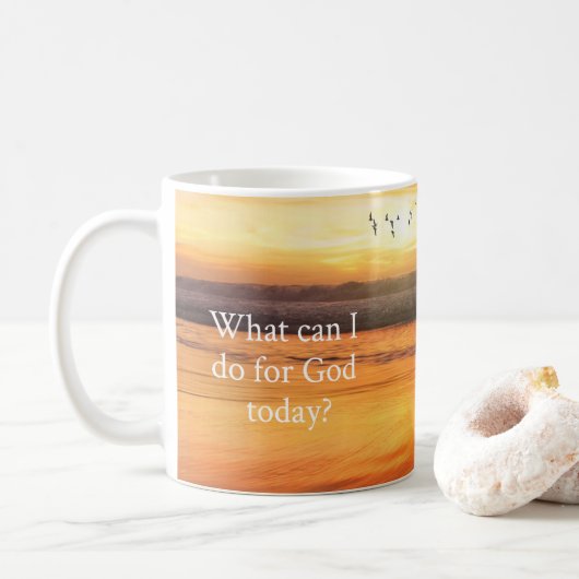 Mug Que puis-je faire pour Dieu ? (Avec donut)