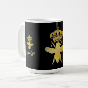 Mug QUEEN BEE Gold Musique noire et blanche