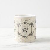 Mug Queen Bee Mom Citer Honeycomb Monogramme (Centre)