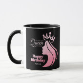 Mug Queen Crown Parties scintillant rose Noir Joyeux a (Gauche)