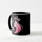 Mug Queen Crown Parties scintillant rose Noir Joyeux a (Devant gauche)