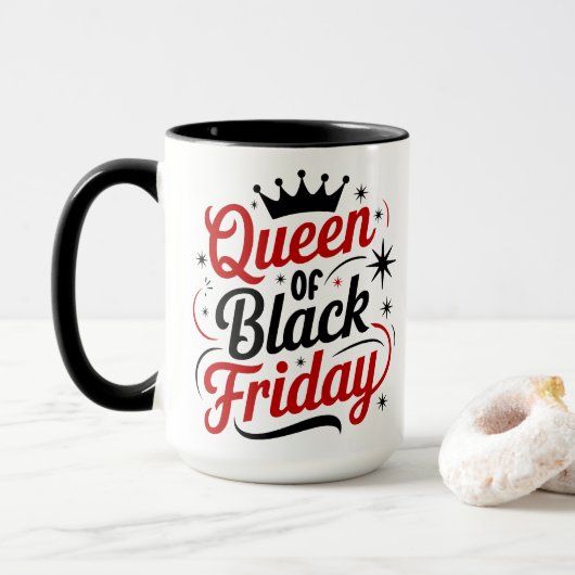 Mug Queen of Black Friday Shopping (Avec donut)