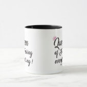 Mug Queen of f*cking tout ! Noir et rose (Centre)