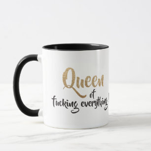 Mug Queen of f*cking tout ! Noir & Or