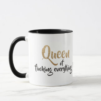 Mug Queen of f*cking tout ! Noir & Or