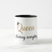 Mug Queen of f*cking tout ! Noir & Or (Centre)
