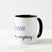 Mug Queen of f*cking tout ! Parties scintillant violet (Devant droit)
