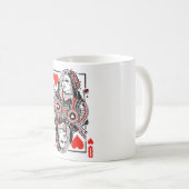 Mug Queen of Hearts Oversized Graphic, Playing Cards (Devant droit)