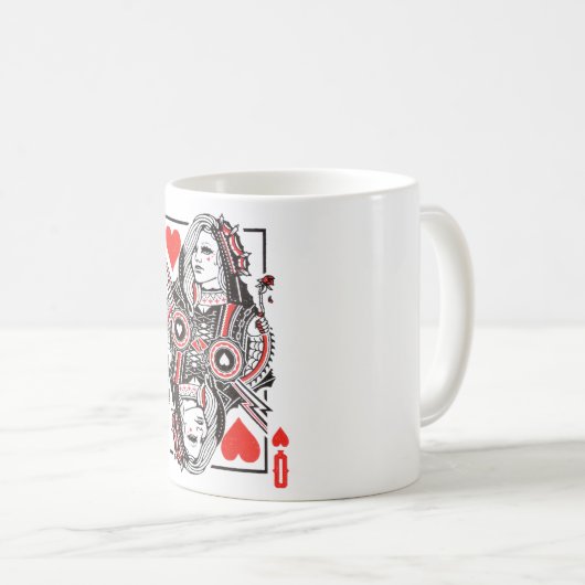 Mug Queen of Hearts Oversized Graphic, Playing Cards (Devant droit)