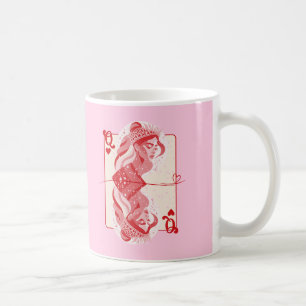 Mug Queen of Hearts Red Preppy Art