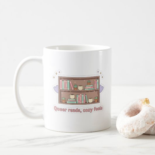 Mug Queer Reads Cozy Feels – LGBTQ Pride Reading Aesth (Avec donut)