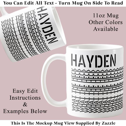 Mug Quel Bordel & Nom Message Caché 137BW Drôle