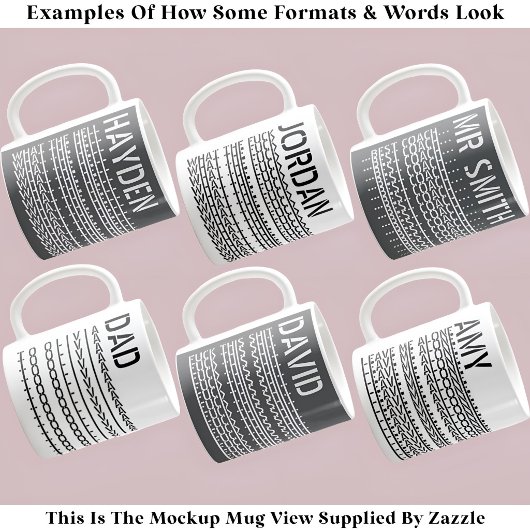Mug Quel Bordel & Nom Message Caché 137WG Citation