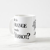 Mug Quel est orange et ressemble à d'un perroquet ? (Devant gauche)