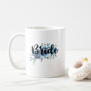 Mug Quelque Chose de Bleu Aquarelle Rose Mariage Marié