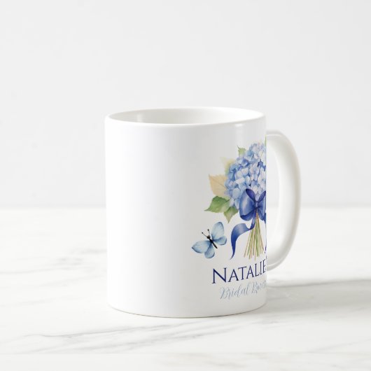 Mug Quelque chose de Blue Hydrangea Fête des mariées p (Devant droit)