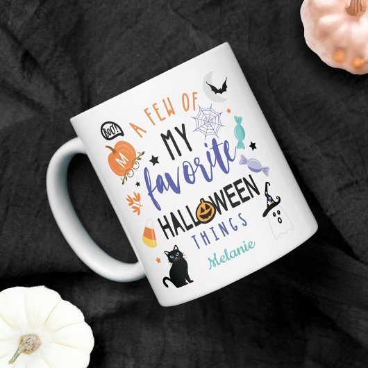 Mug Quelques-unes de mes choses d'Halloween préférées 