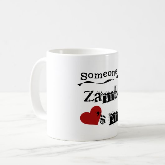 Mug Quelqu'un en Zambie m'aime (Devant gauche)