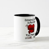 Mug Quelqu'Un Que J'Aime...Coeur/Ruban...APS (Devant droit)