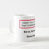 Mug Quelqu'un s'en soucie, pas moi, drôle, humour pers (Devant gauche)