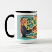 Mug Qu'Est-Ce Que Vous Attendrez ? Rétro femme au foye (Gauche)
